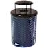 Everest 32 Gal. Blue Trash Receptacle with Rain Bonnet