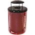 Everest 55 Gal. Red Trash Receptacle with Rain Bonnet