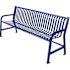 Plaza 4 ft. Blue Steel Strap Bench with Back