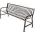 Plaza 4 ft. Dark Grey Steel Strap Bench with Back