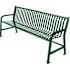 Plaza 4 ft. Green Steel Strap Bench with Back