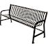 Plaza 4 ft. Matte Black Steel Strap Bench with Back
