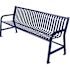 Plaza 4 ft. Ultra Blue Steel Strap Bench with Back