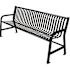 Plaza 6 ft. Black Steel Strap Bench with Back