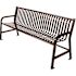 Plaza 6 ft. Brown Steel Strap Bench with Back
