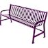 Plaza 6 ft. Purple Steel Strap Bench with Back