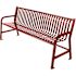 Plaza 8 ft. Burgundy Steel Strap Bench with Back