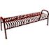 Plaza 4 ft. Burgundy Steel Strap Bench without Back