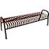 Plaza 6 ft. Brown Steel Strap Bench without Back