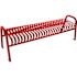 Plaza 6 ft. Red Steel Strap Bench without Back