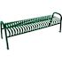 Plaza 8 ft. Green Steel Strap Bench without Back