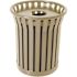 Plaza 36 Gal. Beige Steel Strap Trash Receptacle with Flat Top