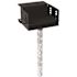 300 sq. in. Rotating Commercial Pedestal Grill with Utility Shelf with In-Ground Mount Post in Black