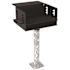 300 sq. in. Rotating Commercial Pedestal Grill with Utility Shelf with Surface Mount Post in Black