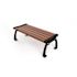 Heritage 4 ft. Brown Planks with Black Frame Backless Recycled Plastic Bench