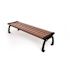 Heritage 5 ft. Brown Planks with Black Frame Backless Recycled Plastic Bench