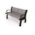 Heritage 4 ft. Gray Planks with Black Frame Recycled Plastic Bench