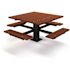 T-Table 4 ft. Brown Surface Mount Square Recycled Plastic Picnic Table