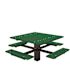 T-Table 4 ft. Green In-Ground Mount Square Recycled Plastic Picnic Table
