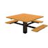 T-Table 4 ft. Cedar In-Ground Mount ADA Square Recycled Plastic Picnic Table