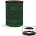 Green Paw and Bone Trash Receptacle with Rain Bonnet