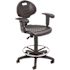 National Public Seating 48 in. Black Kangaroo Stool Polyurethane Seat and Backrest Stool with Arms
