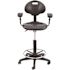 National Public Seating 48 in. Black Kangaroo Stool Polyurethane Seat and Backrest Stool with Arms