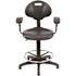 National Public Seating 48 in. Black Kangaroo Stool Polyurethane Seat and Backrest Stool with Arms