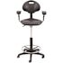 National Public Seating 48 in. Black Kangaroo Stool Polyurethane Seat and Backrest Stool with Arms