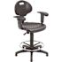National Public Seating 48 in. Black Kangaroo Stool Polyurethane Seat and Backrest Stool with Arms