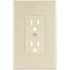 Titan3 1-Gang Decorator Duplex Plastic Wall Plate, Ivory Smooth