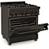 ZLINE Kitchen and Bath 30" 4.0 cu. ft. Dual Fuel Range with Gas Stove and Electric Oven in Black Stainless Steel (RAB-30)