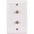 Westek 1-Gang Duplex CATV F-Type Connector with Wall Plate Plastic, White (10-Pack)