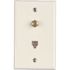 Westek 1-Gang CATV F-Type Connector and Phone Jack with Wall Plate, Thermoplastic, White (10-Pack)