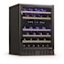 Newair 24 In. 46-Bottle Dual-Zone Wine Cooler W/ Beech Shelves (Black Stainless)