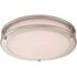 Hampton Bay Flaxmere 12 in. Brushed Nickel Dimmable LED Integrated Flush Mount with Frosted White Glass Shade