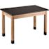 National Public Seating 24 in. x 48 in. x 30 in. Black Multipurpose Table High Pressure Laminate Top, Solid Wood Legs
