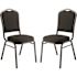 National Public Seating 9300-Series Ebony Black Deluxe Fabric Upholstered Stack Chair (2-Pack)
