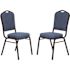 National Public Seating 9300-Series Natural Blue Deluxe Fabric Upholstered Stack Chair (2-Pack)