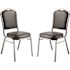National Public Seating 9300-Series Black Deluxe Vinyl Upholstered Stack Chair (2-Pack)