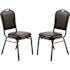 National Public Seating 9300-Series Panther Black Seat and Black Sandtex Frame Deluxe Vinyl Upholstered Stack Chair (2-Pack)