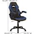 Black/Blue X10 High-Back Leather Soft Gaming Chair with Headrest and Flip-Up Arms, Ergonomic Racing Style Computer Chair