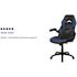 Black/Blue X10 High-Back Leather Soft Gaming Chair with Headrest and Flip-Up Arms, Ergonomic Racing Style Computer Chair