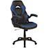 Black/Blue X10 High-Back Leather Soft Gaming Chair with Headrest and Flip-Up Arms, Ergonomic Racing Style Computer Chair