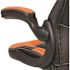 Orange X10 High-Back Leather Soft Gaming Chair with Headrest and Flip-Up Arms, Ergonomic Racing Style Computer Chair