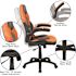 Orange X10 High-Back Leather Soft Gaming Chair with Headrest and Flip-Up Arms, Ergonomic Racing Style Computer Chair