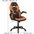 Orange X10 High-Back Leather Soft Gaming Chair with Headrest and Flip-Up Arms, Ergonomic Racing Style Computer Chair