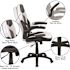 White/Black X10 High-Back Leather Soft Gaming Chair with Headrest and Flip-Up Arms,Ergonomic Racing Style Computer Chair