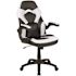 White/Black X10 High-Back Leather Soft Gaming Chair with Headrest and Flip-Up Arms,Ergonomic Racing Style Computer Chair