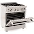 30 in. Legacy Dual Fuel Range with 4 Burner Gas Cooktop and Electric Convection Oven in Satin Stainless Steel